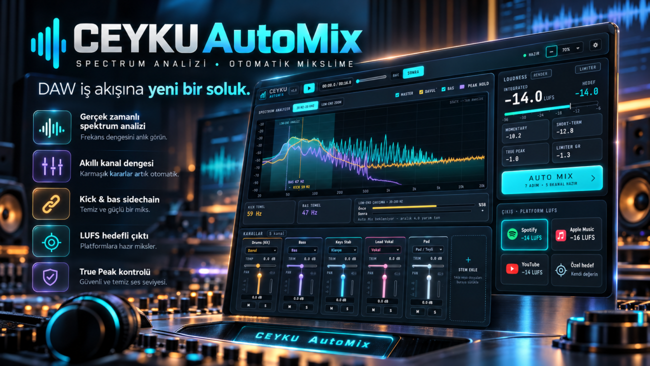 CEYKU AutoMix otomatik mix programı arayüzü