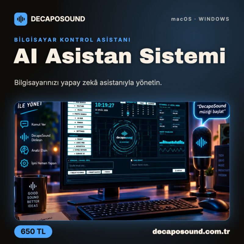 AI Asistan Sistemi – Bilgisayarınızı yapay zekâ asistanıyla yönetin.