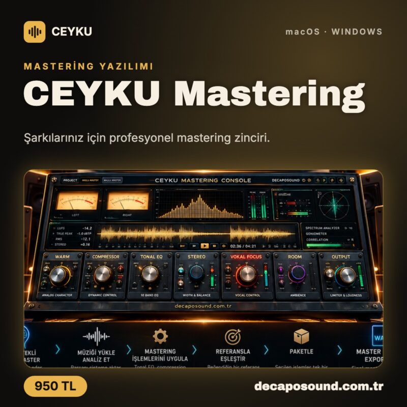 CEYKU Mastering – Şarkılarınız için profesyonel mastering zinciri.