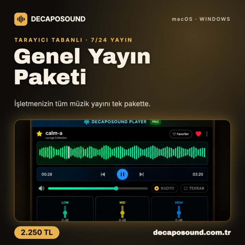 Genel Yayın Paketi – İşletmenizin tüm müzik yayını tek pakette.